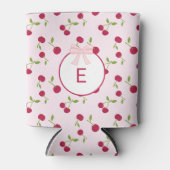  Monogram Cherry Coquette Pink Custom Cute Blikjeskoeler (Voorkant)