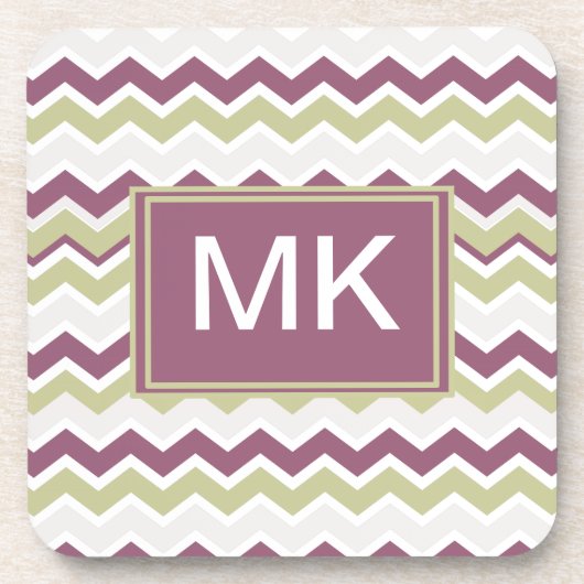 monogram Chevron Brick Drankjes Onderzetter (Voorkant)