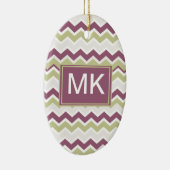 monogram Chevron Brick Keramisch Ornament (Rechts)
