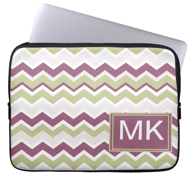 monogram Chevron Brick Laptop Sleeve (Voorkant)