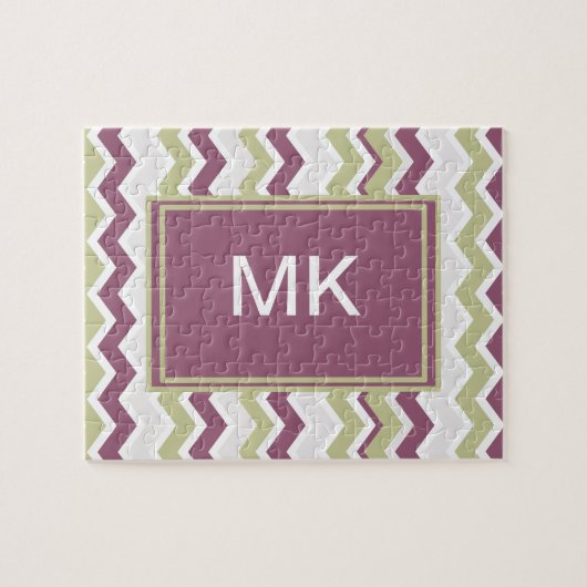 monogram Chevron Brick Legpuzzel (Horizontaal)