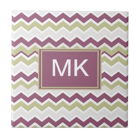 monogram Chevron Brick Tegeltje (Voorkant)