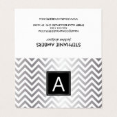 Monogram | Chevron Glitter | Gebeurtenisplanner Visitekaartjes (Buitenkant ongevouwen)