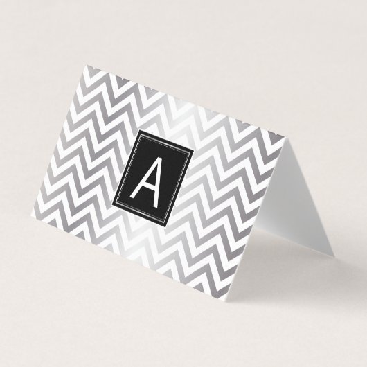 Monogram | Chevron Glitter | Gebeurtenisplanner Visitekaartjes (Voorkant)