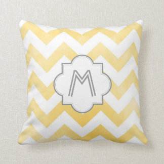 Monogram Chevron kussen gooien - geel