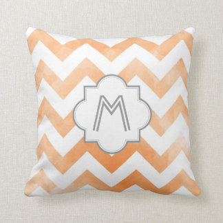 Monogram chevron kussen - oranje