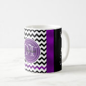Monogram Chevron Pattern Black en Paarse olie Koffiemok (Voorkant rechts)