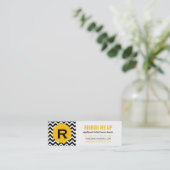 Monogram Chevron Pattern Visitekaartjes (Staand voorkant)