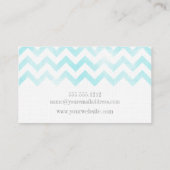 Monogram chevron visitekaartjes blauw (Achterkant)