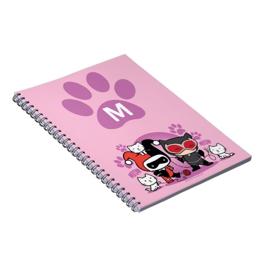Monogram Chibi Harley Quinn en Catoman met katten Notitieboek (Rechterzijde)