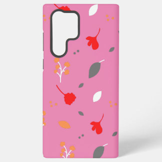 Monogram Chic Bloem Roze Samsung Galaxy Hoesje
