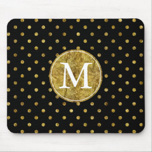 Monogram Chic Gold Glam en Black Stippen Muismat
