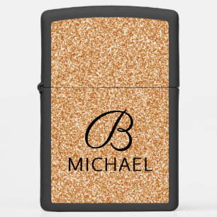 Monogram Chic Gold Glitter Gepersonaliseerde naam