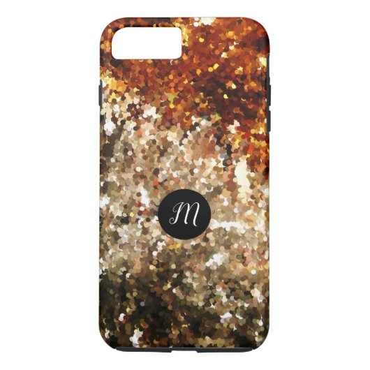Monogram chic goud fonkelt glitter Case-Mate iPhone case (Achterkant)