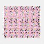 Monogram chic grijs bloemmotief fleece deken (Voorkant (Horizontaal))