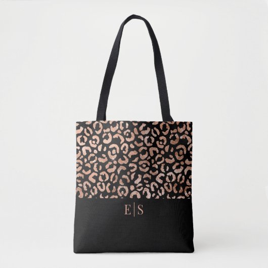Monogram Chic Leopard Animal Print Canvas tas (Voorkant)