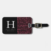 Monogram Chic Modern Black en Roze Bagagelabel (Voorkant horizontaal)