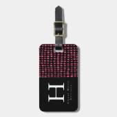 Monogram Chic Modern Black en Roze Bagagelabel (Voorkant verticaal)