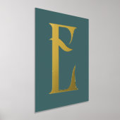 Monogram Chic Modern Blauwgroen Folie Afdrukken (Laagn)