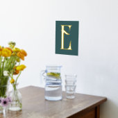 Monogram Chic Modern Blauwgroen Folie Afdrukken (Laag (Keuken))