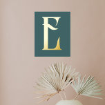 Monogram Chic Moderne Turquoise<br><div class="desc">Poster avec monogramme moderne.</div>