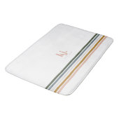 Monogram Chic Retro Stripes Badmat (Gekanteld)