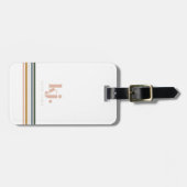 Monogram Chic Retro Stripes Bagagelabel (Voorkant horizontaal)