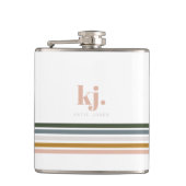 Monogram Chic Retro Stripes Heupfles (Voorkant)