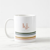Monogram Chic Retro Stripes Koffiemok (Links)