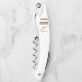 Monogram Chic Retro Stripes Kurkentrekker (Voorkant)