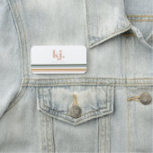 Monogram Chic Retro Stripes Naamplaatje (In situ)