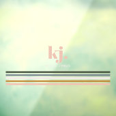 Monogram Chic Retro Stripes Raamsticker (Vel 3)