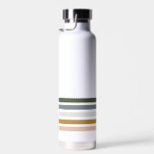 Monogram Chic Retro Stripes Waterfles (Rechts)