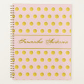 Monogram Chic Rose Gold Nom Polka Dot Planner (Devant)