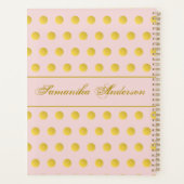 Monogram Chic Rose Gold Nom Polka Dot Planner (Dos)