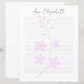 Monogram Chic Script Naam Briefpapier (Voorkant / Achterkant)