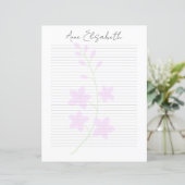 Monogram Chic Script Naam Briefpapier (Staand voorkant)