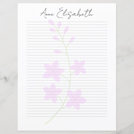 Monogram Chic Script Naam Briefpapier (Voorkant)