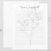 Monogram Chic Script Naam Briefpapier (Voorkant / Achterkant)