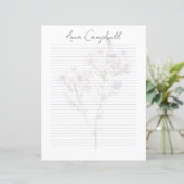 Monogram Chic Script Naam Briefpapier (Staand voorkant)