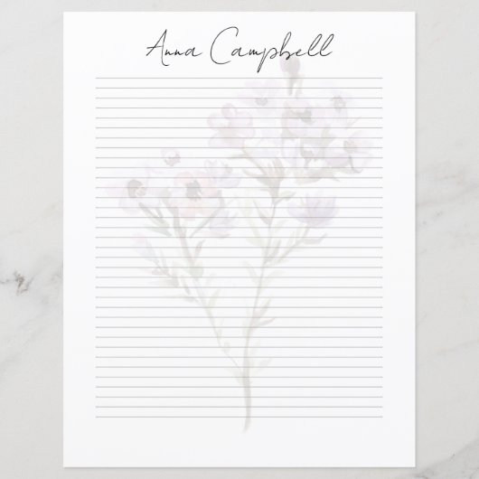 Monogram Chic Script Naam Briefpapier (Voorkant)