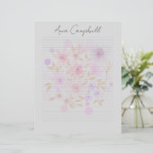 Monogram Chic Script Naam Briefpapier (Staand voorkant)