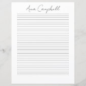 Monogram Chic Script Name Stationery Paper (Voorkant)