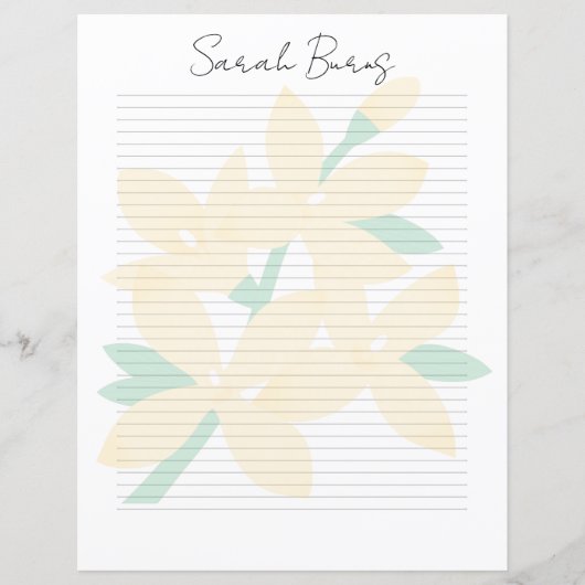 Monogram Chic Script Name Stationery Paper (Voorkant)
