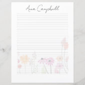 Monogram Chic Script Name Stationery Paper (Voorkant)