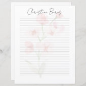 Monogram Chic Script Name Stationery Paper (Voorkant / Achterkant)