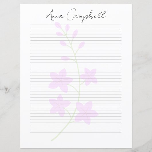 Monogram Chic Script Name Stationery Paper (Voorkant)