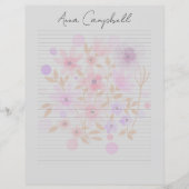 Monogram Chic Script Name Stationery Paper (Voorkant)