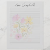 Monogram Chic Script Name Stationery Paper (Voorkant)