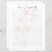 Monogram Chic Script Name Stationery Paper (Voorkant / Achterkant)